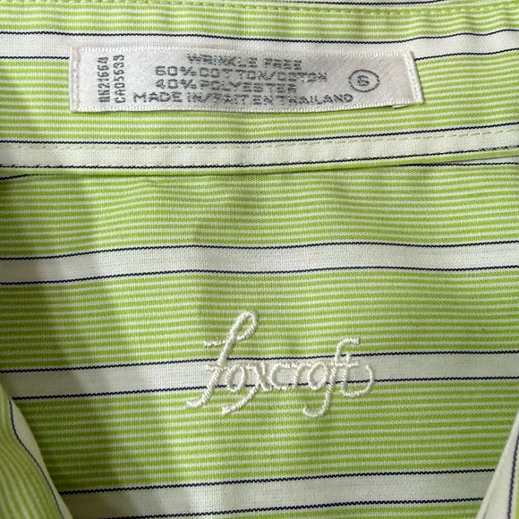 Foxcroft Green White Striped Shirt Size Small - Picture 2 of 5